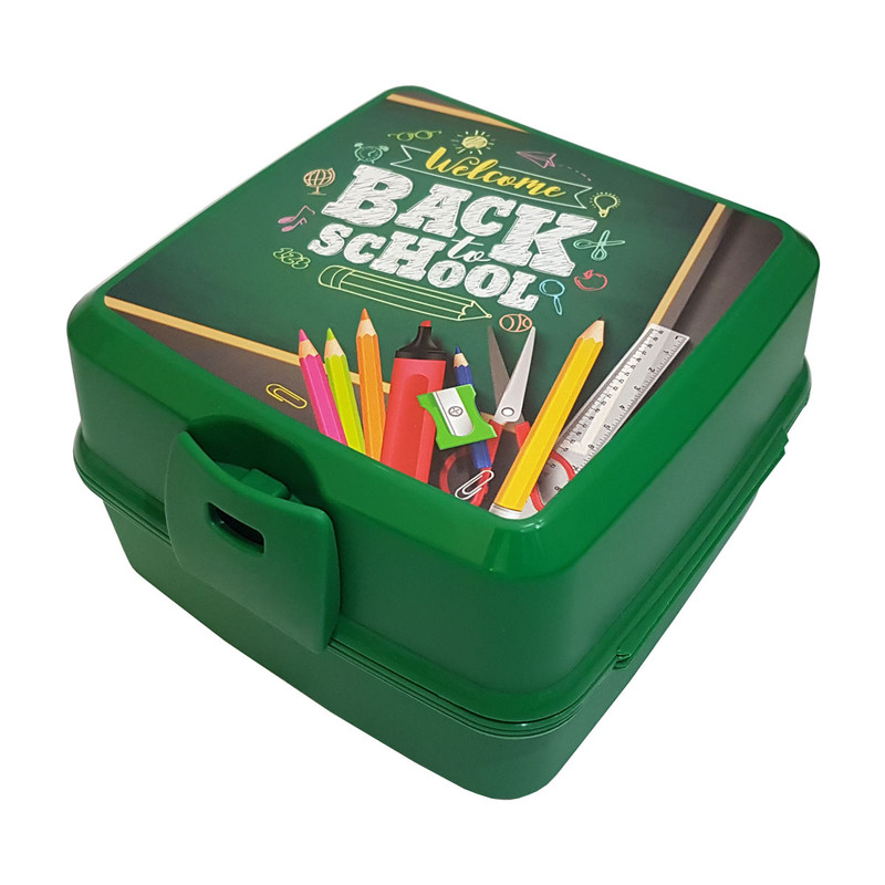 ظرف غذا 3 تکه کودک هوبی لایف مدل مدرسه