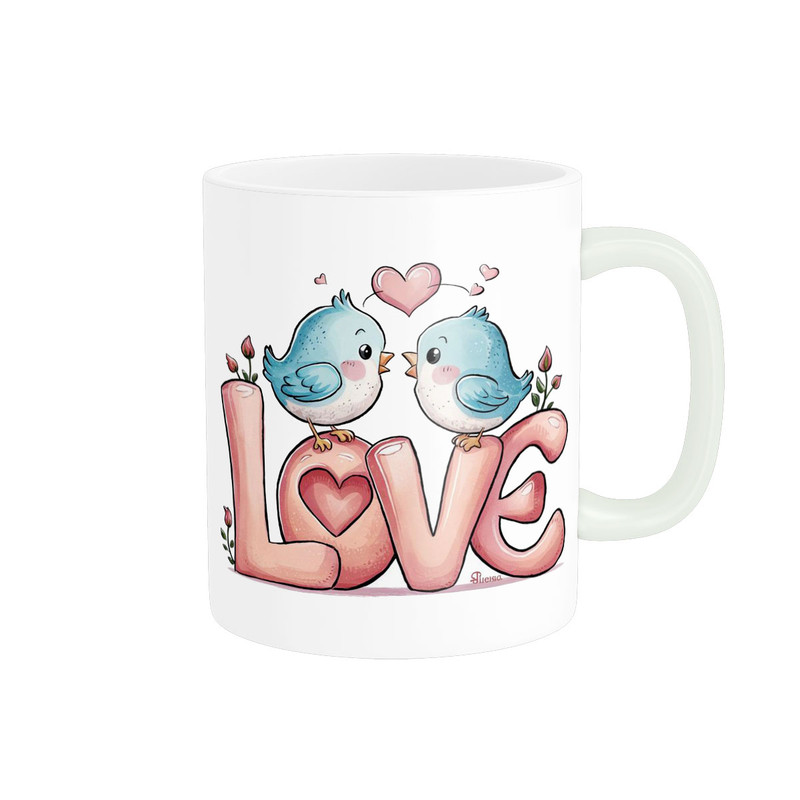 ماگ مدل جوجه عاشقانه کیوت طرح love کد 1222