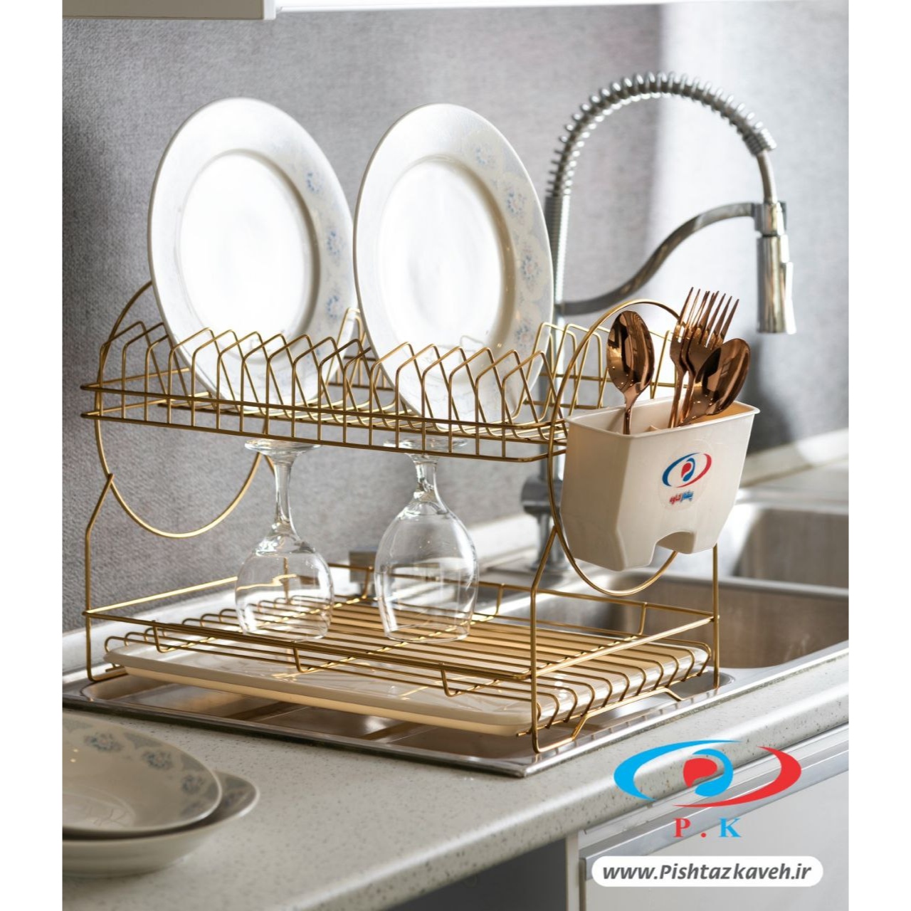 جاظرفی طلایی نسترن 2طبقه