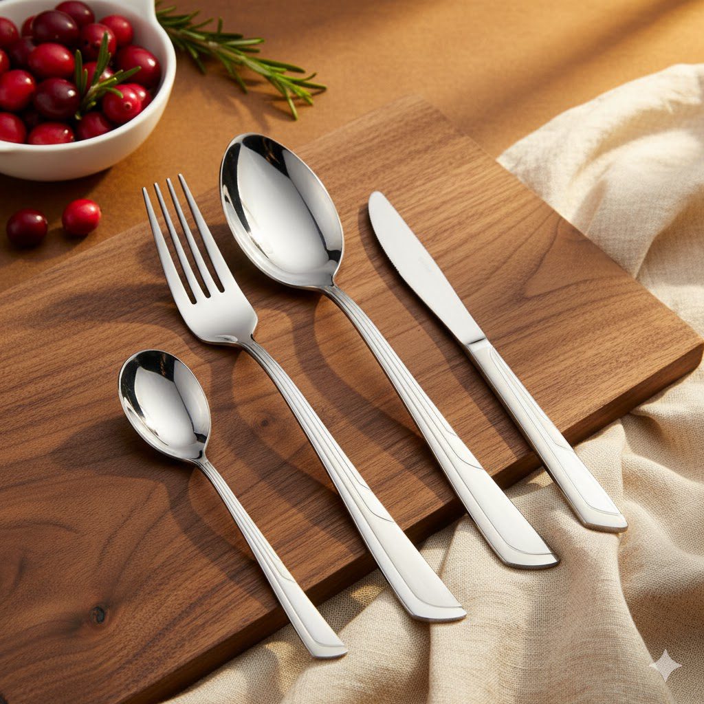 سرویس کیفی 129 پارچه قاشق و چنگال استیل ضخامت 4.5 میل یونیک کد 5724 مبلمونسرا مدل 290389