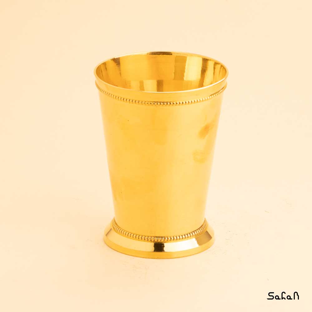 لیوان برنجی طلایی مدل نرگس