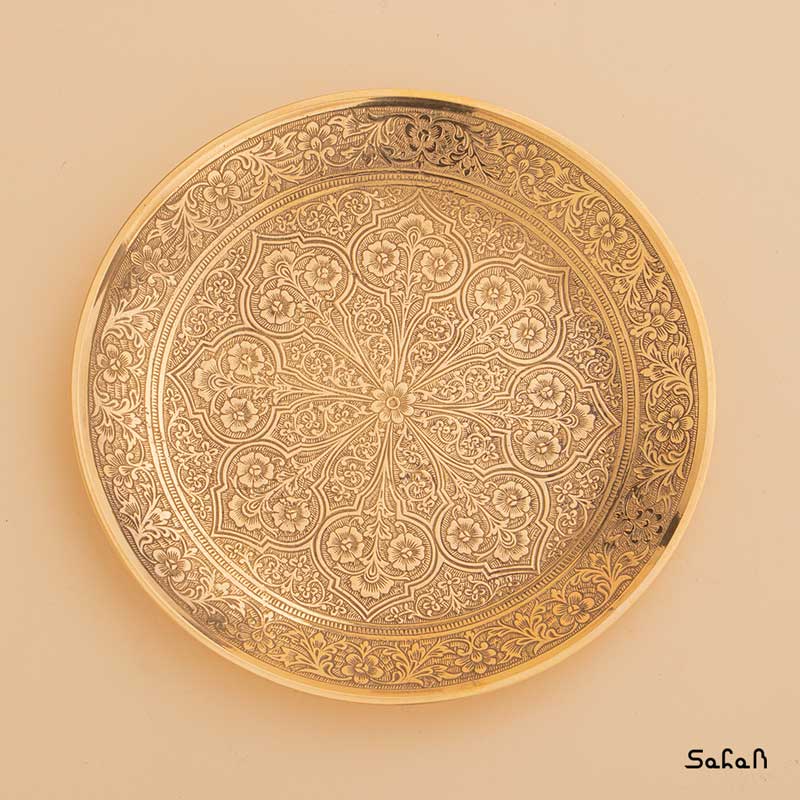 بشقاب برنجی دیوارکوب هندی مدل شیوا