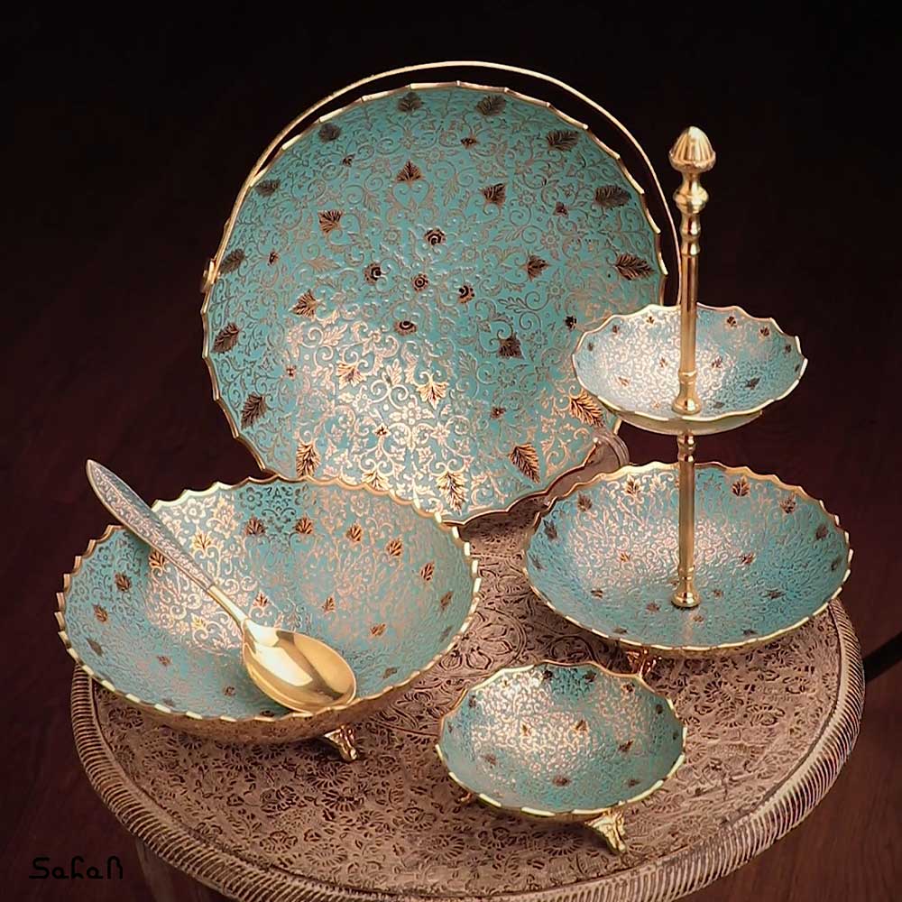 ست پذیرایی برنجی میناکاری کد 391