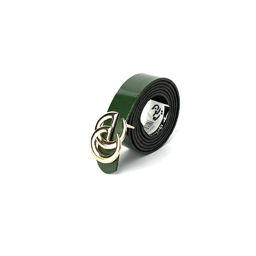 کمربند زنانه 2.5 سانت سبز ورنی گوچی