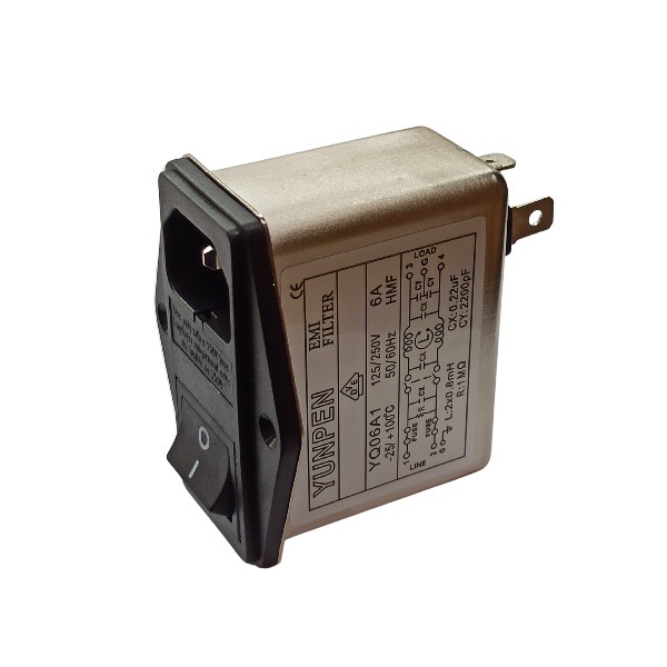 نویز فیلتر 6 آمپر EMI برند yunpen مدل YQ06A1 ساخت تایوان