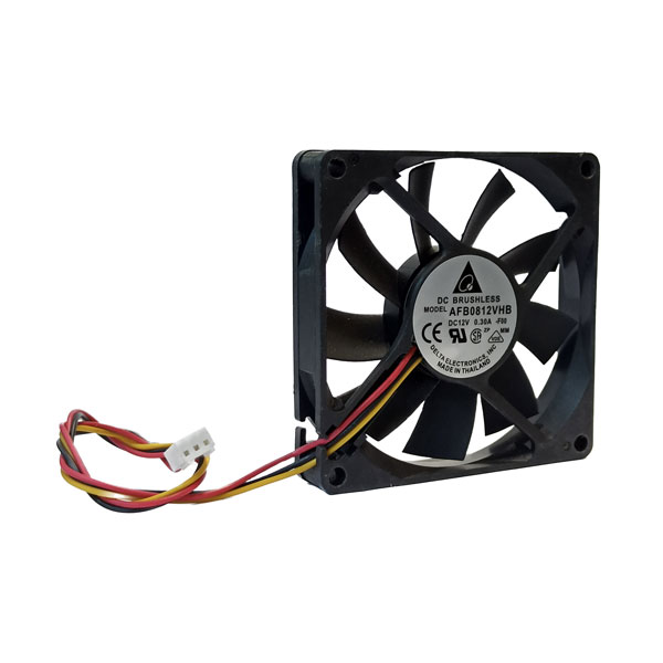 فن 12 ولت 8 در 8 سانتی باریک بلبرینگی ضخامت  1/5 سانت 300 میلی آمپر برند DELTA مدل AFB0812VHB