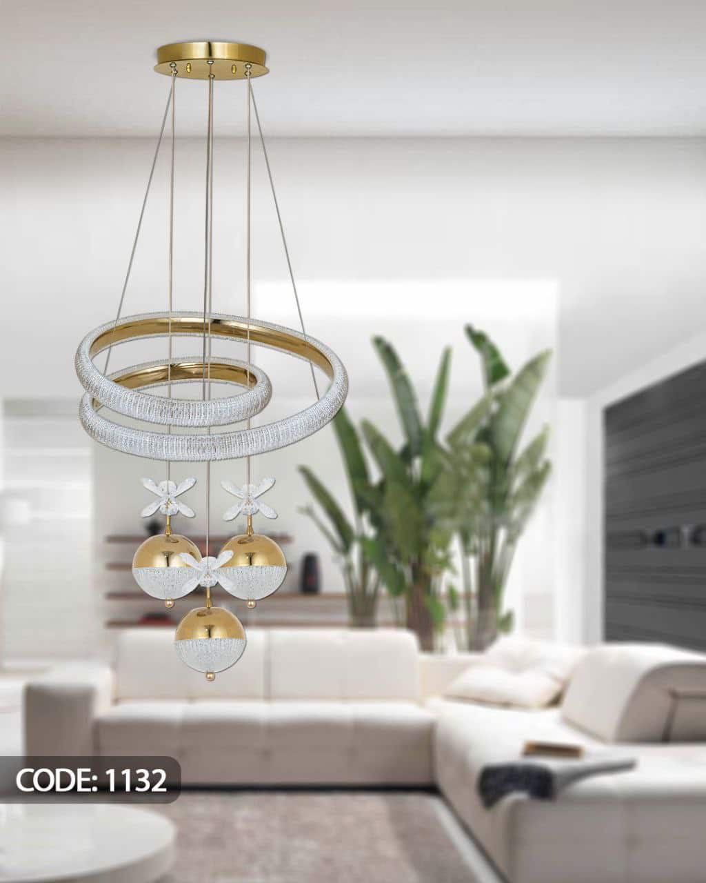 لوستر آویز سه شعله SMD سه حالته مدل 1132 نیک لایت (پس کرایه)