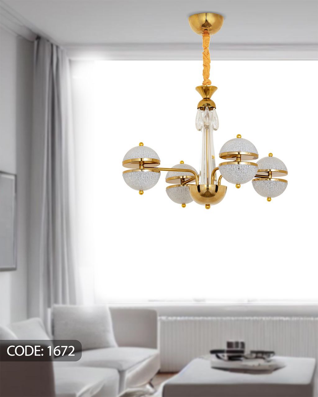 لوستر آویز 4 شعله SMD سه حالته نیک لایت 1672 (پس کرایه)