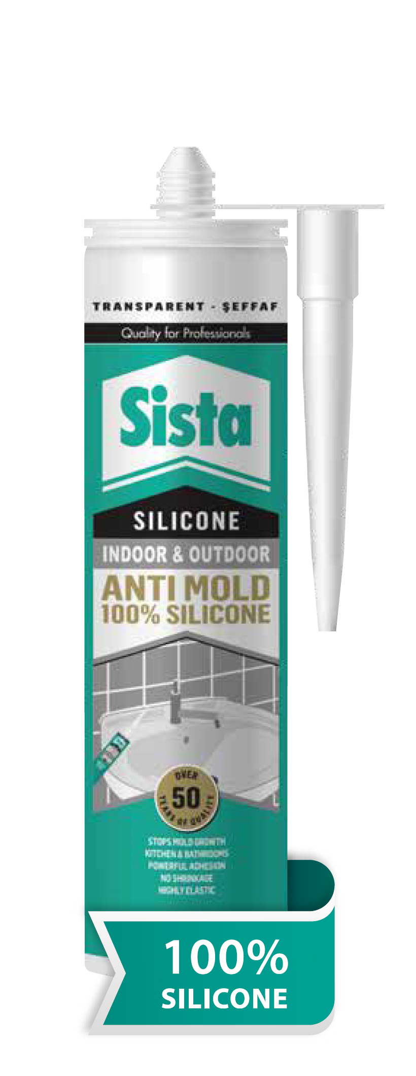 درزگیر سیلیکونی آنتی مولد (یونیورسال)-سیستا (شفاف) (کارتریج 280 میلی لیتر) (پس کرایه)