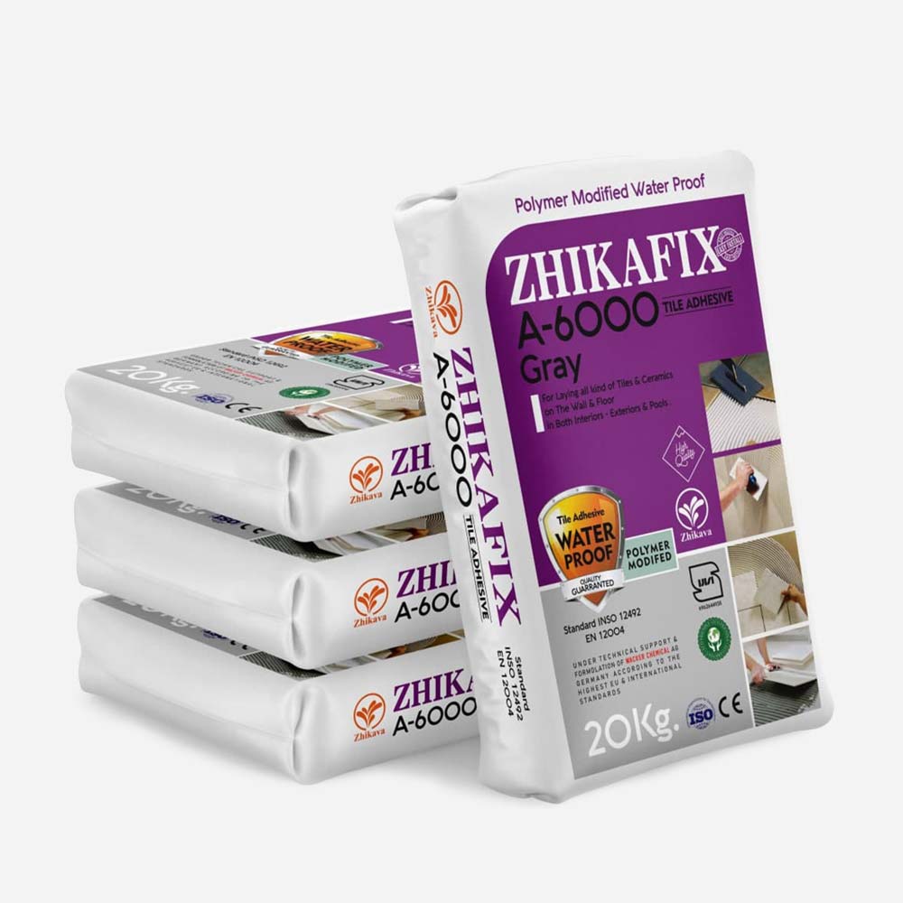 چسب کاشی پودری ژیکافیکس 6000(20 کیلویی خاکستری) (پس کرایه)