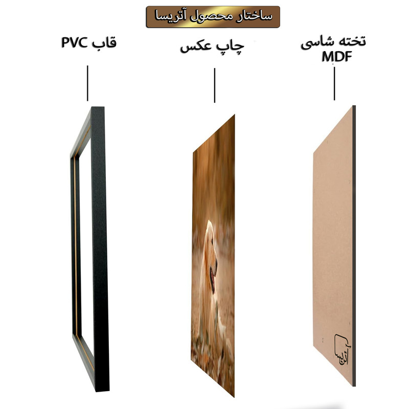تابلو آتریسا طرح لاین آرت مدرن مدل ATFL123 فریم مشکی