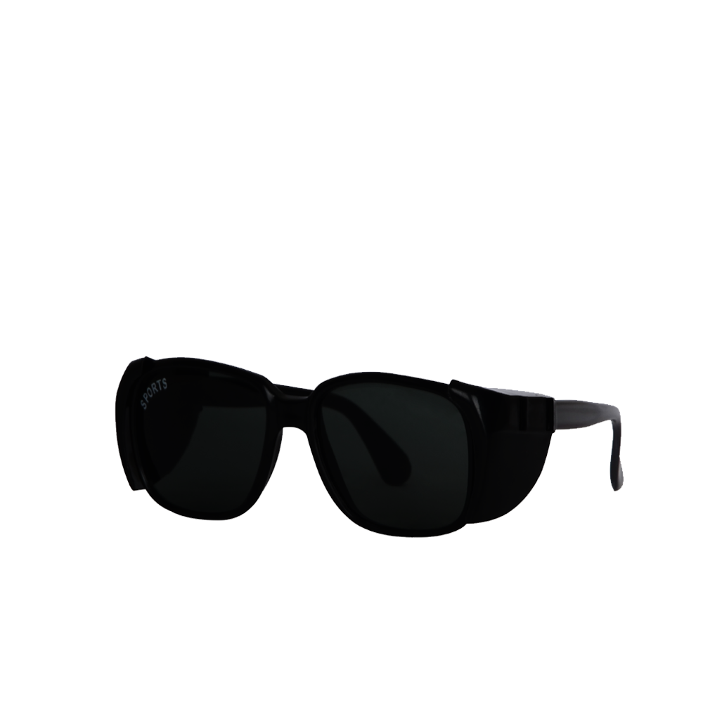 عینک ایمنی جوشکاری بغل دار نور 9 پارس اپتیک دودی