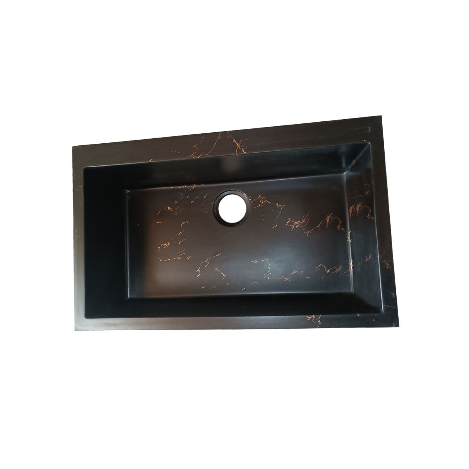 سینک گرانیتی توکار تیدومکث مدل مشکی رگه طلایی(وانی بزرگ)