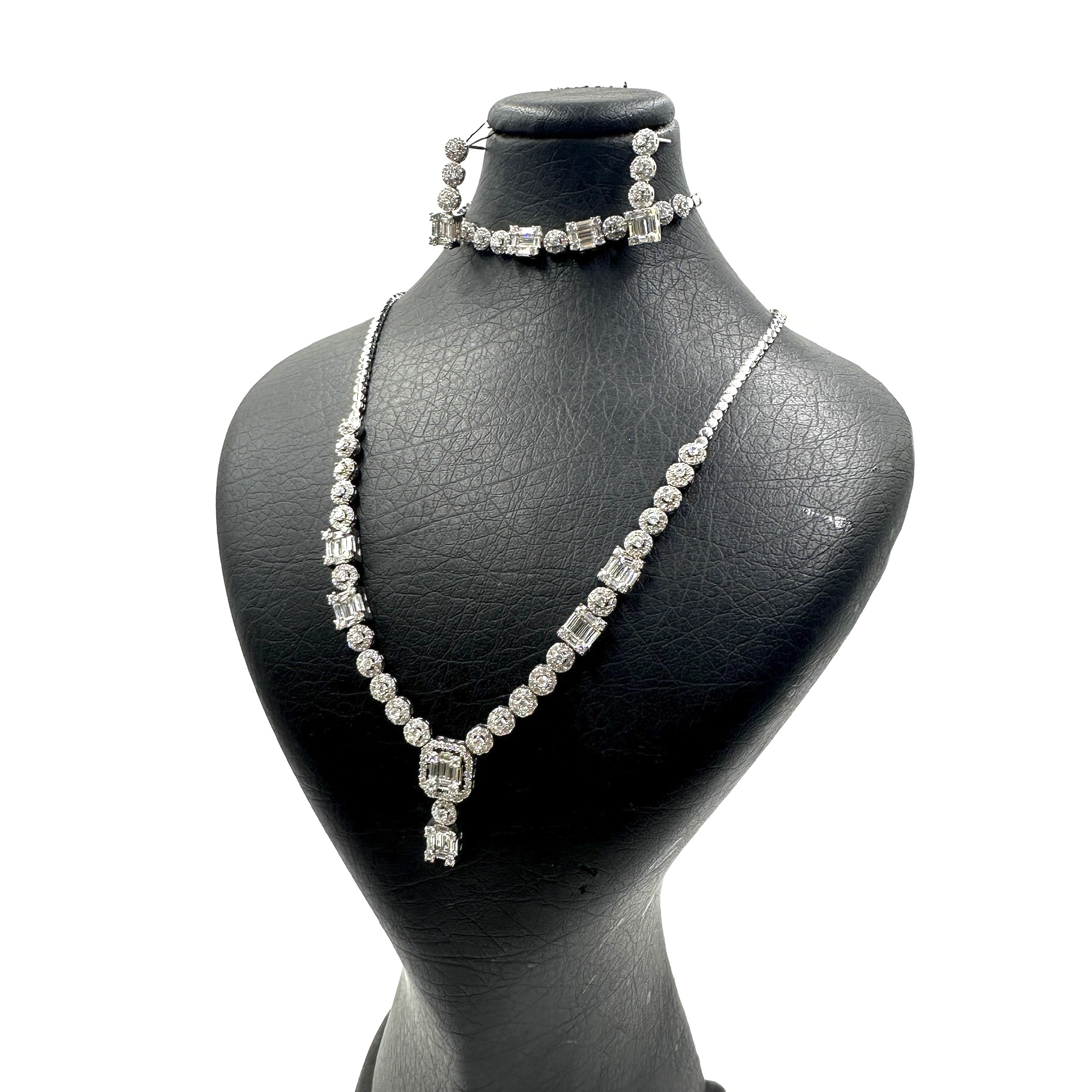 سرویس نقره زنانه | نگین باگت میکرو اتمی کد SWS138