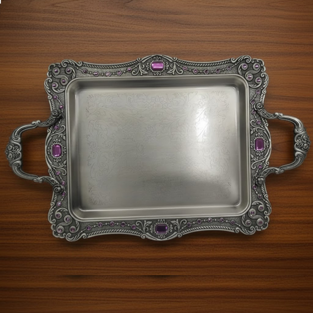 سینی پیوتر متوسط نگین دار یونیک کد 1451 (خارجی ضد زنگ)