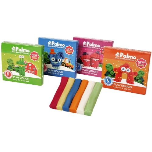 خمیر بازی پالمو مدل 6 رنگ جعبه مقوایی