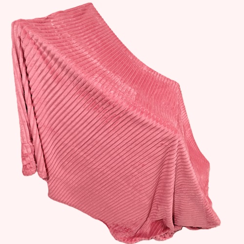 پتو مسافرتی کرکره ای تک رنگ یکنفره تکی رنگ گلبهی