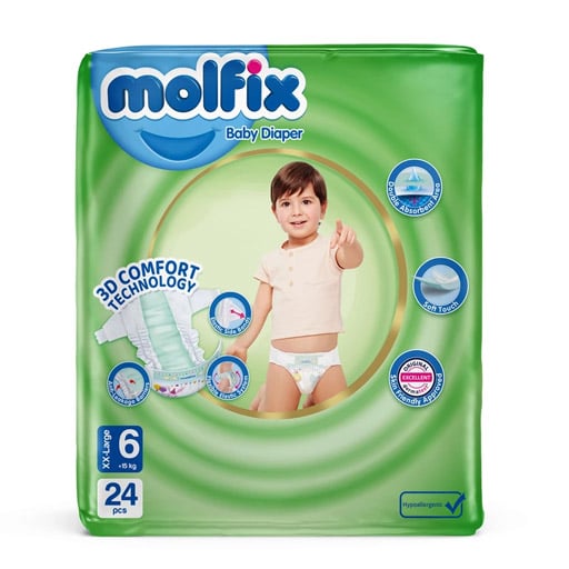 پوشک مولفیکس سایز 6 بسته 24 عددی