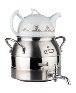 ست کتری قوری مدل ستاره 4 لیتری شیردار با کف ساده از برند شاینی