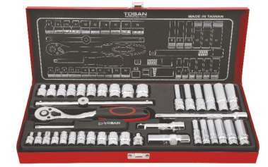 جعبه بکس 40 پارچه درایو 1/4 و 3/8 اینچ توسن