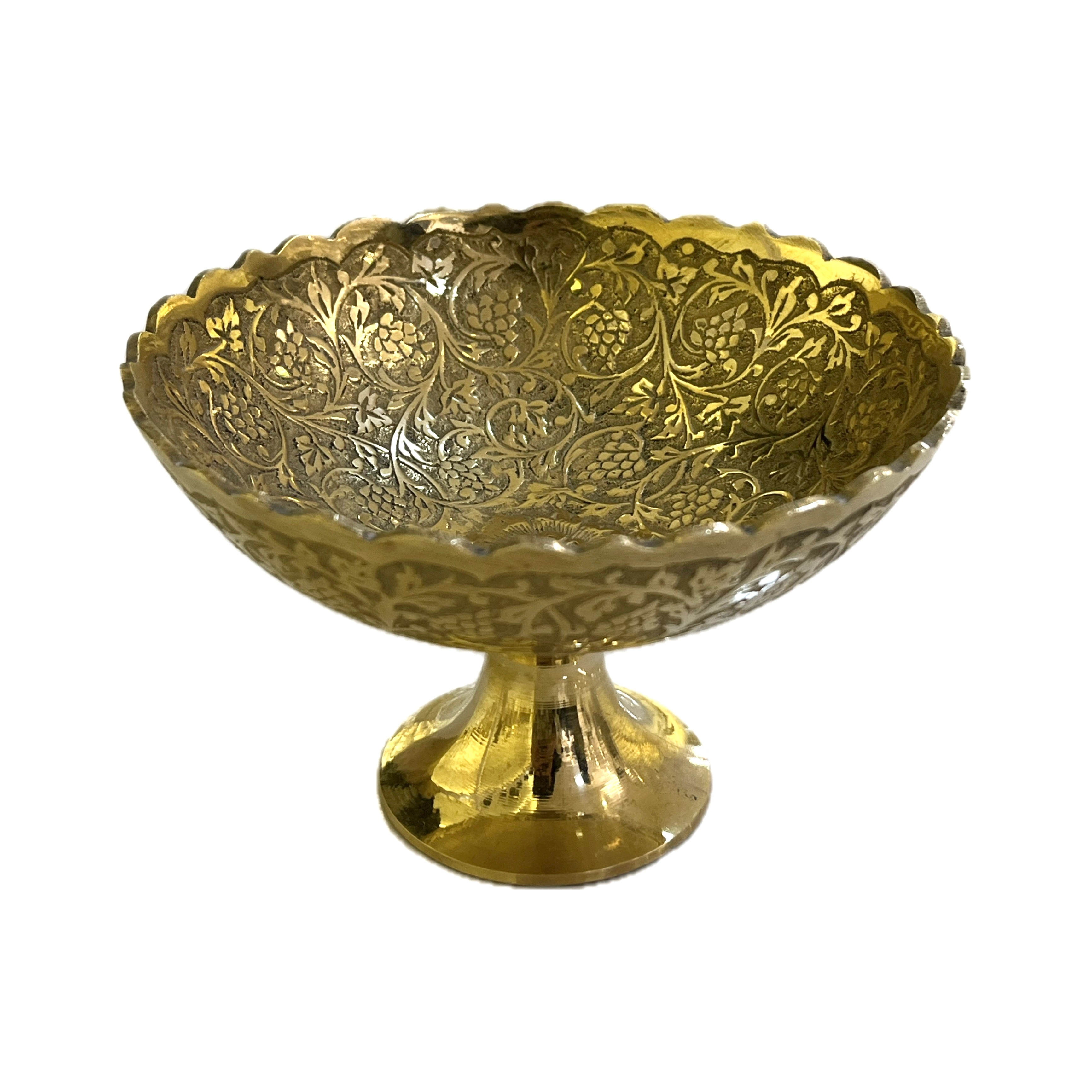 پیاله پایه دار طرح تاک برنجی هندی356