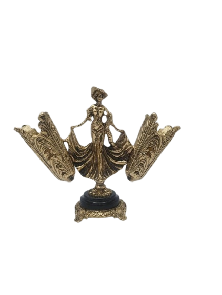 جا قاشقی برنجی فرشته دامنی پایه سنگی با کیفیت درجه 1