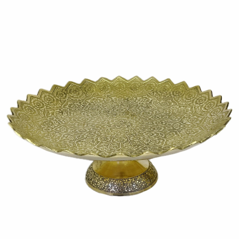 شیرینی خوری طرح پرگل برنجی طلایی