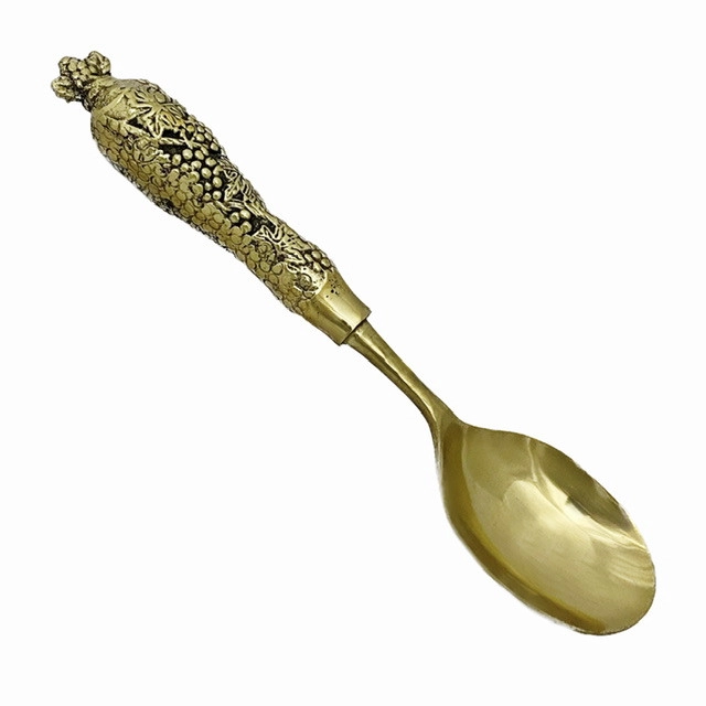 قاشق آجیل خوری برنجی طلایی