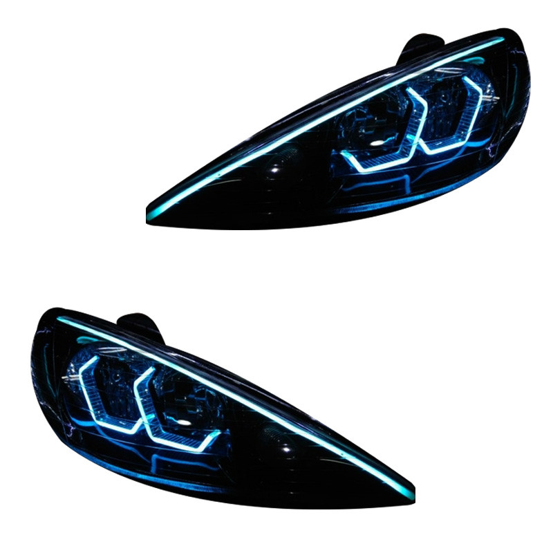 چراغ جلو خودرو گروه پژوهش صنعت مدرن مدل 3D-Angry-Ice مناسب برای پژو 206 بسته دو عددی