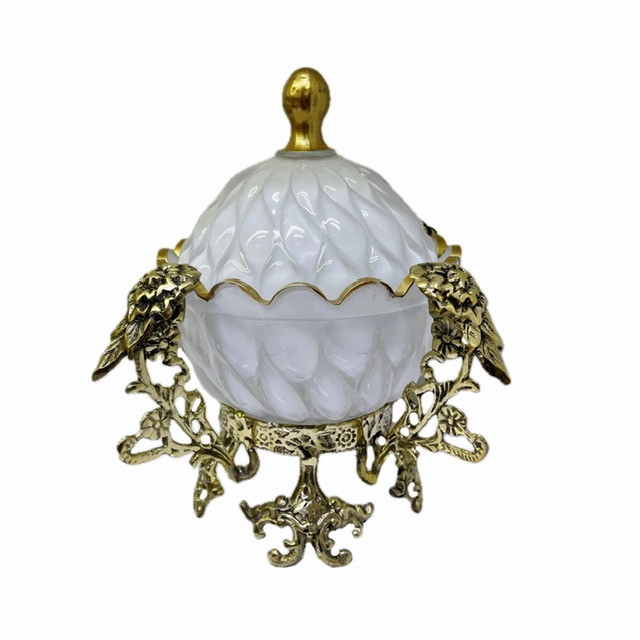 شکلات خوری سفید طلایی سرامیکی