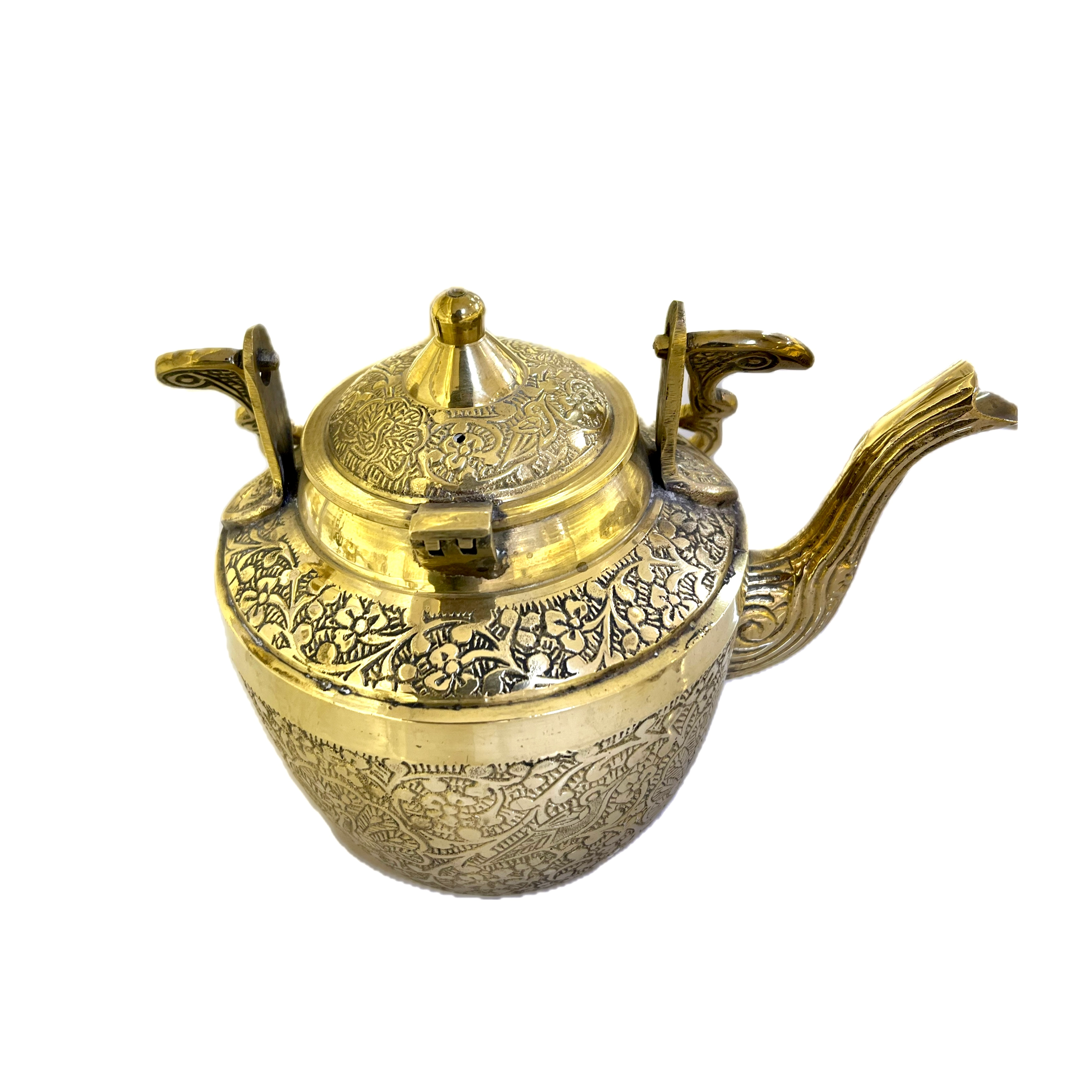 کتری 600 سی سی طرح طاووس برنجی هندی