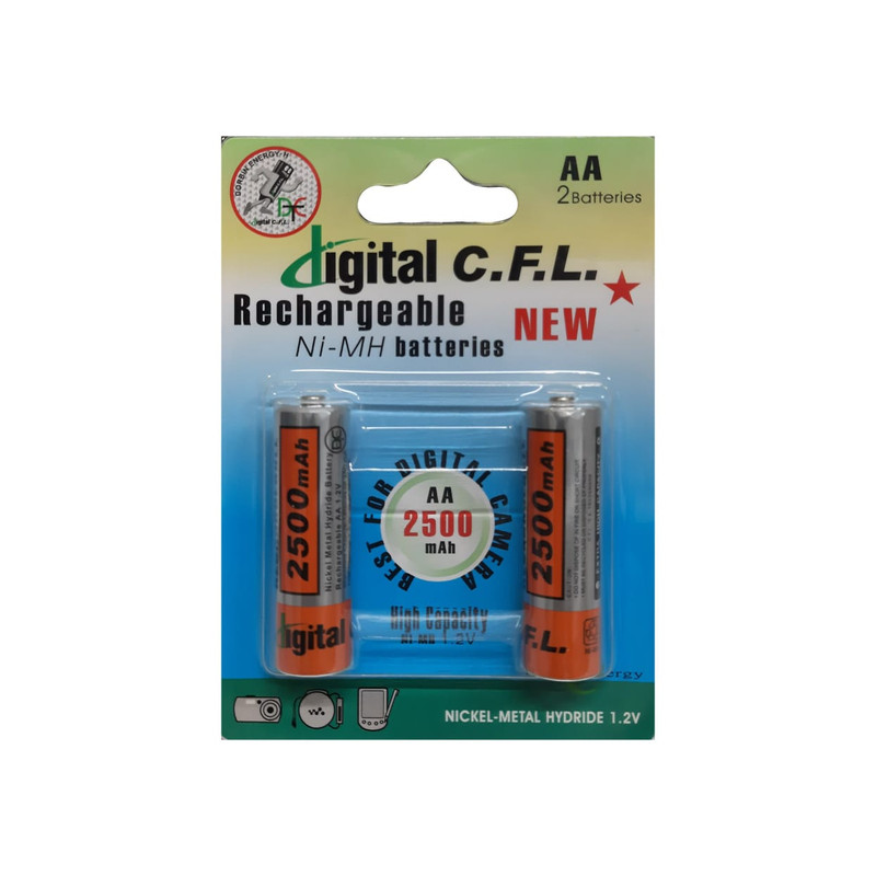 باتری قلمی شارژی سی اف ال 2500mAh(دو عددی)