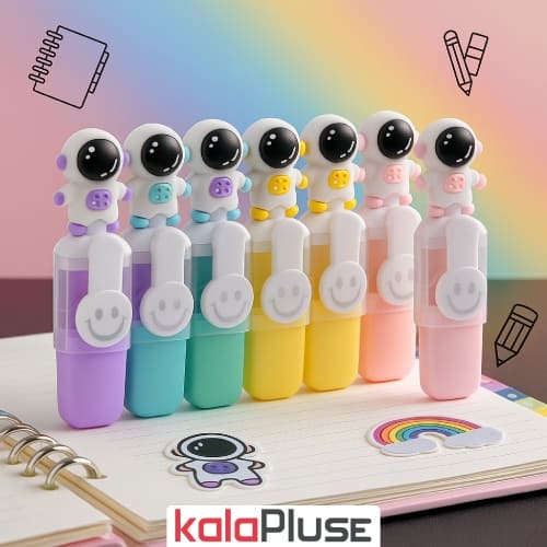 هایلایتر 6 رنگ پاستیلی طرح فضانورد