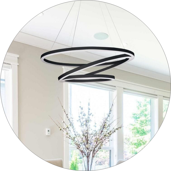 لوستر سقفی مدرن حلقه ای طرح رینگ لایت سه حلقه 00661