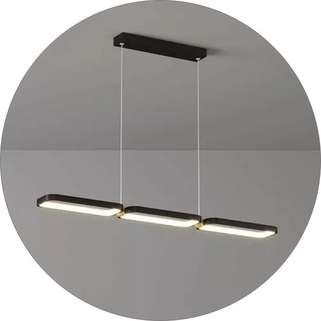 لوستر سقفی خطی مدرن بیضی 3تیکه 00668