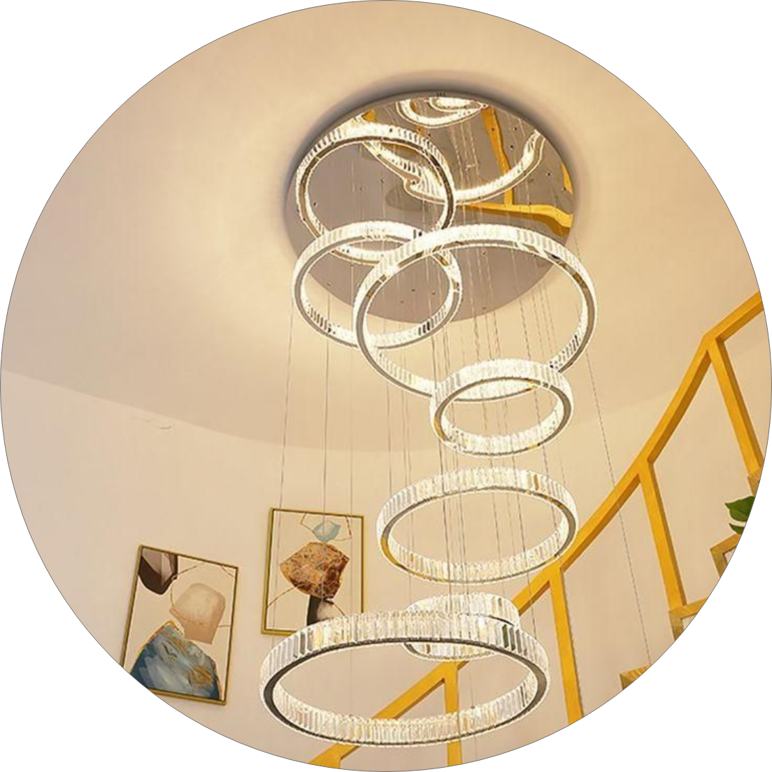 لوستر سقفی کریستالی طرح حباب 7 طبقه 00635