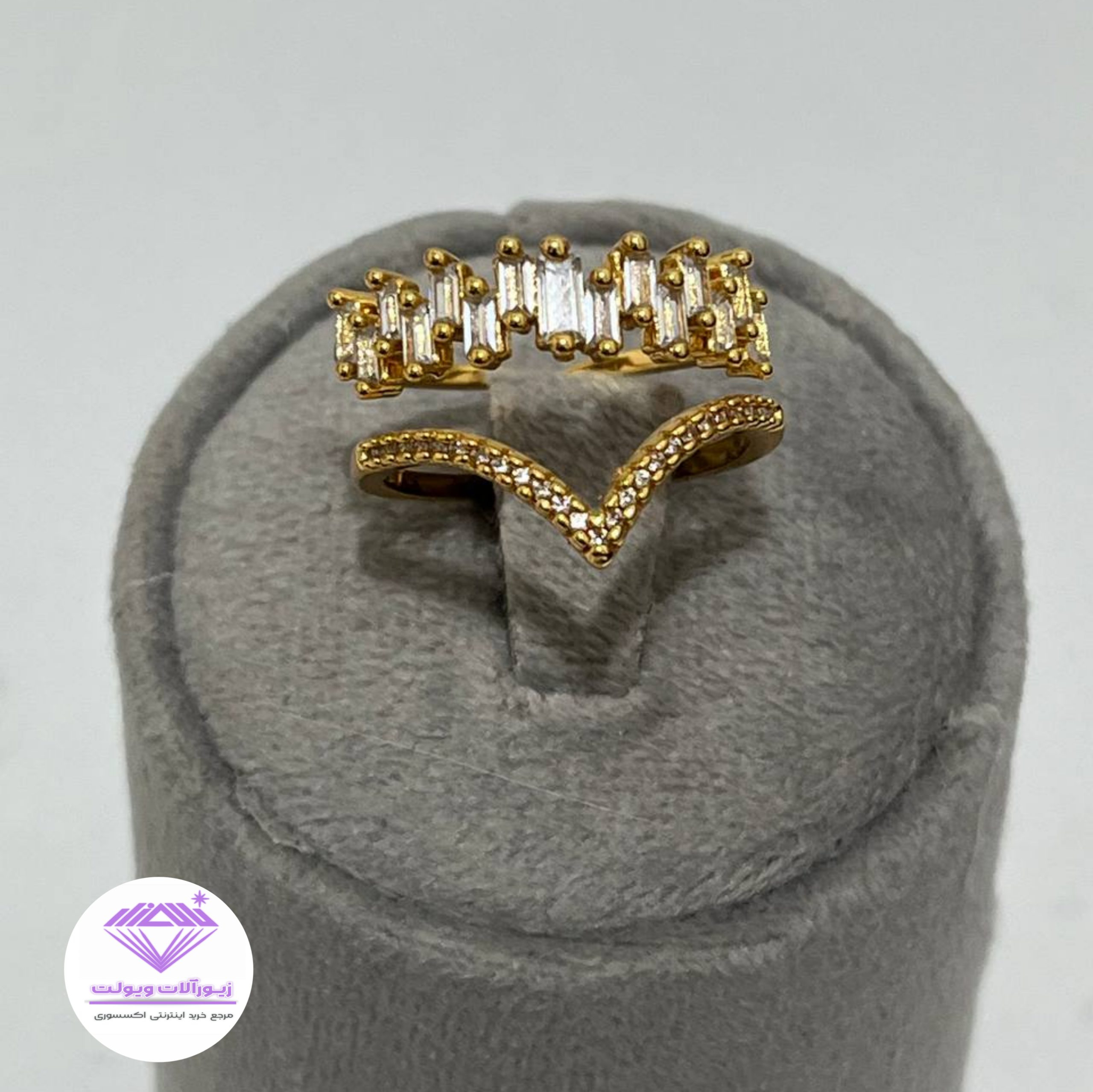 انگشتر زنانه مدل دولاین جناقی