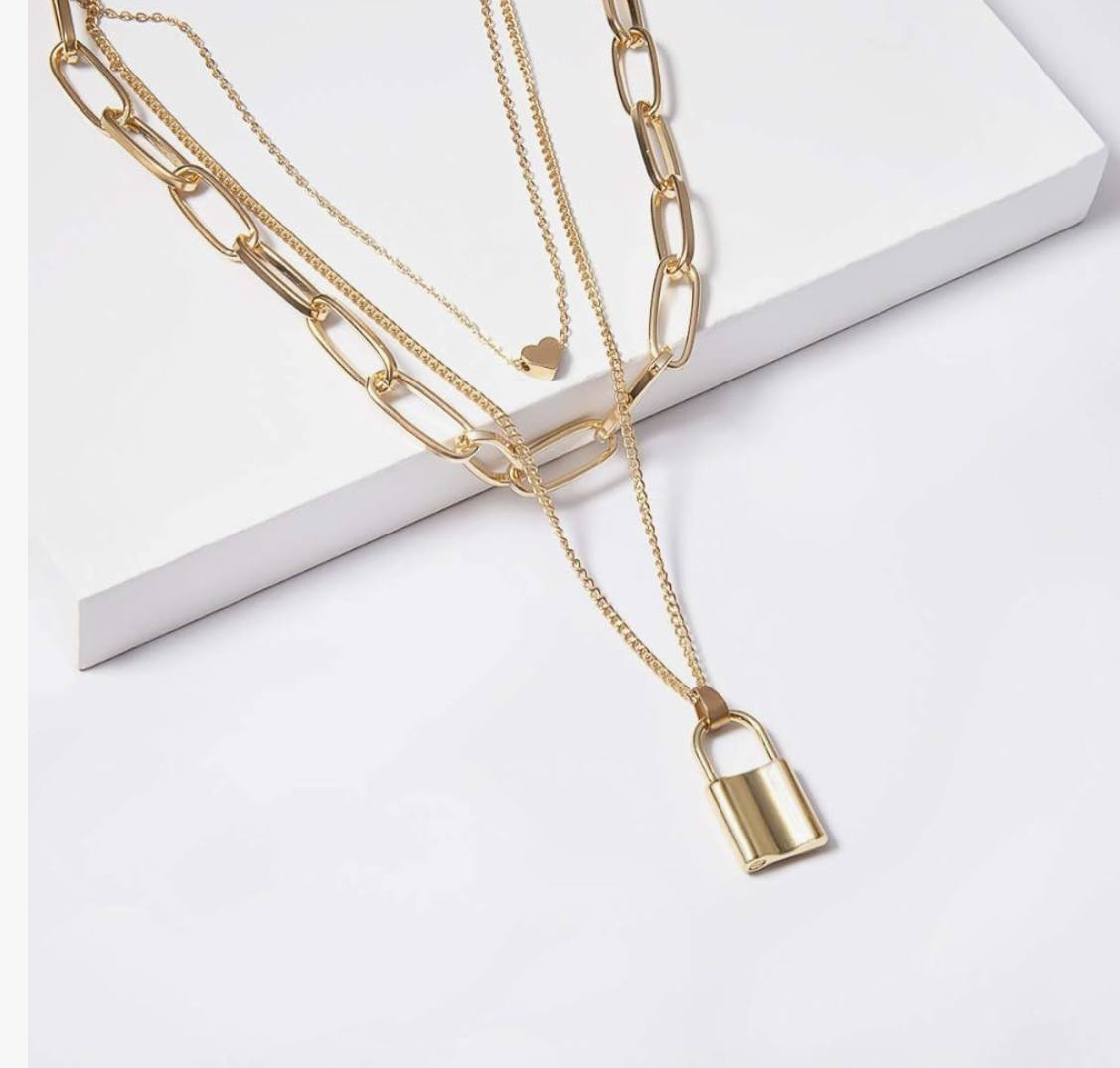 گردنبند 3 لاین مدل قفل کد 2035