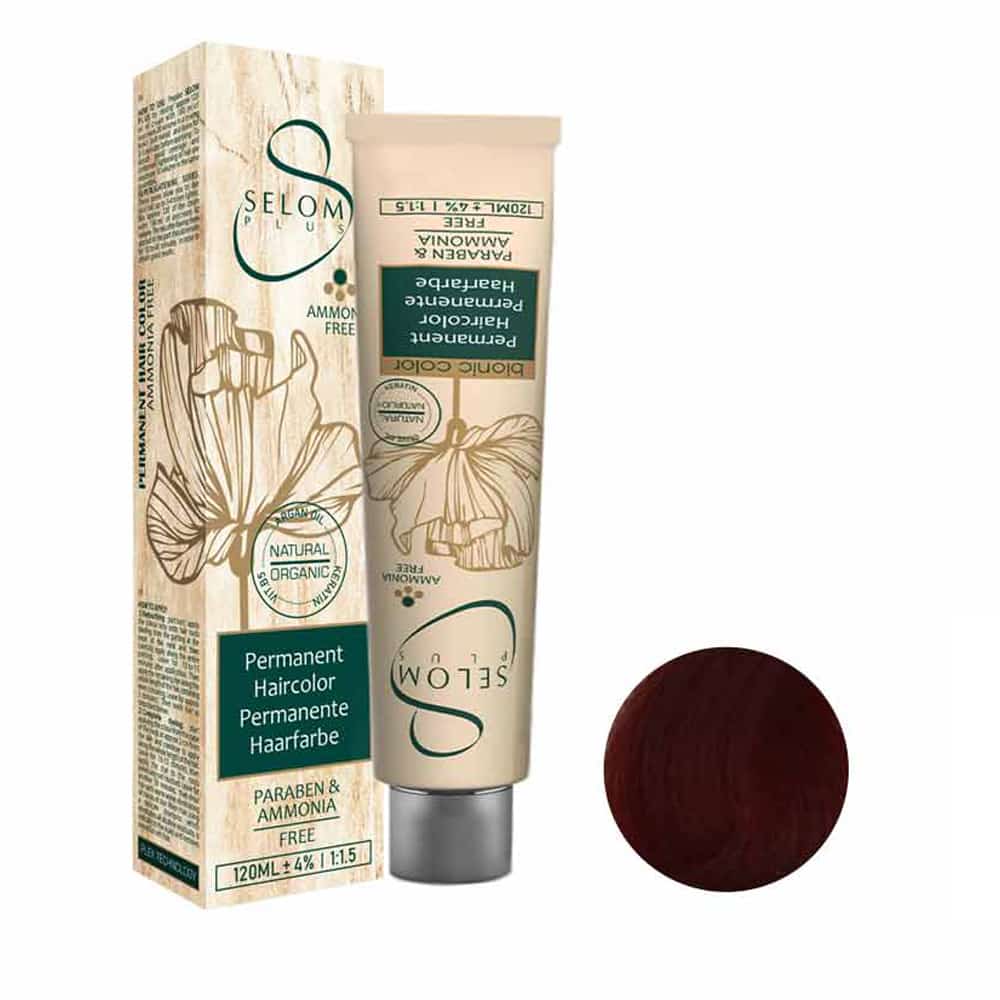 رنگ مو بدون آمونیاک سلوم شماره 5-6 حجم 120 میل رنگ بلوند ماهگونی تیره