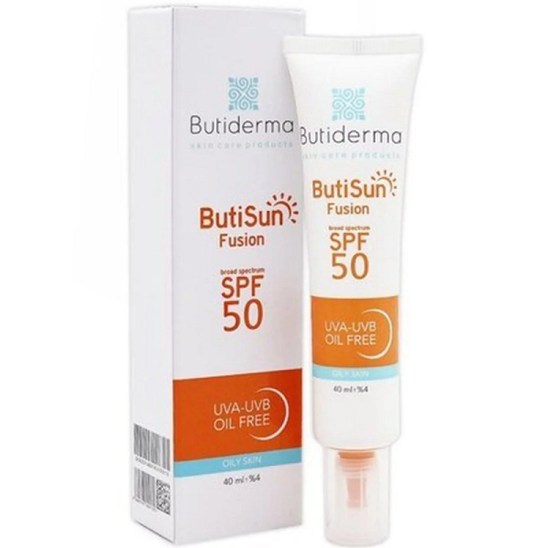 کرم ضد آفتاب مناسب پوست های چرب بر پایه آب بیوتی درما 40 میلی لیتر | butiderma butisun fusion sunscreen cream 40ml