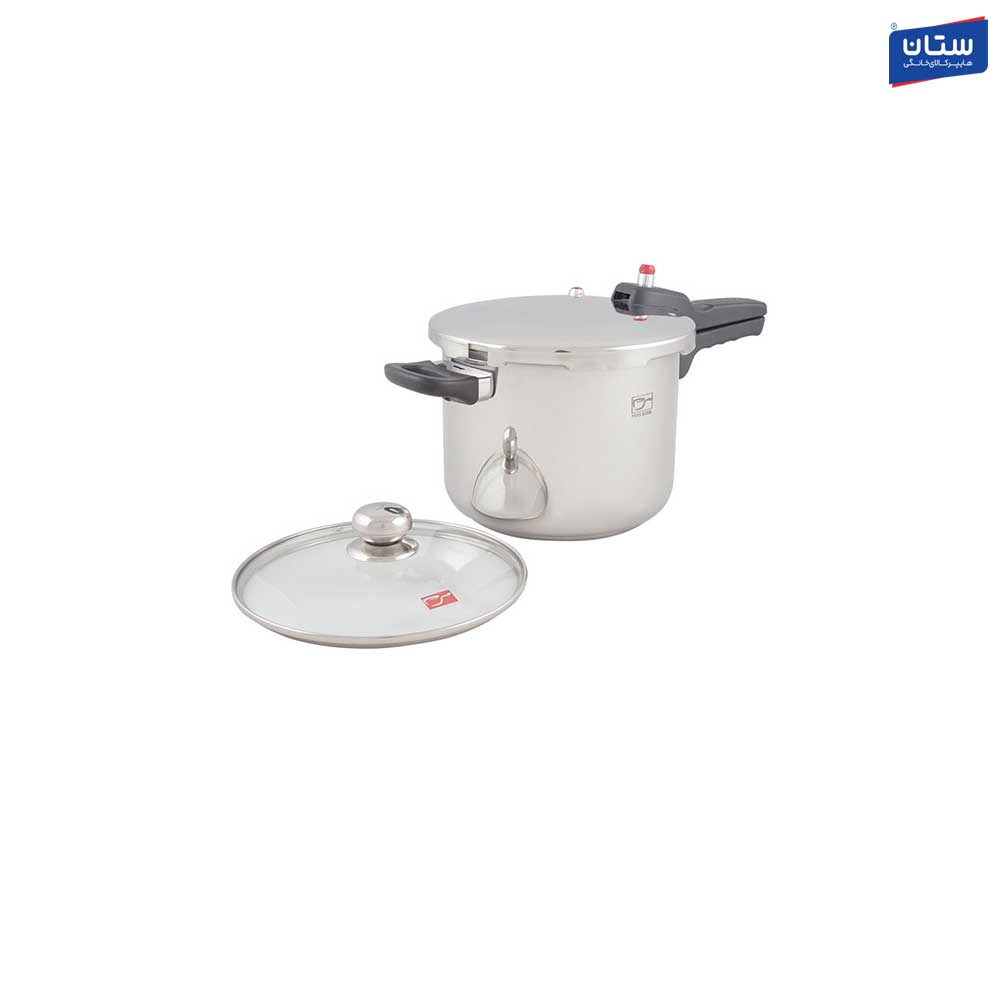 زودپز 6 لیتری پارس استیل با درب پیرکس ( پس کرایه )
