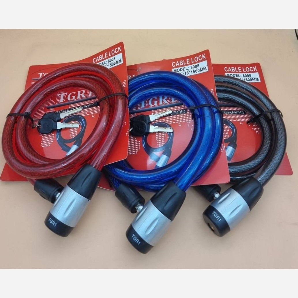 تصویر قفل کابلی موتور سیکلت TGR1(پس کرایه) 