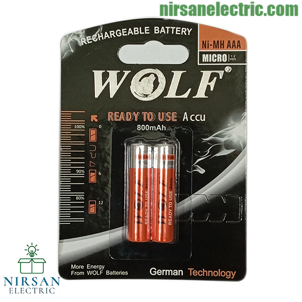 باتری نیم قلم شارژی WOLF