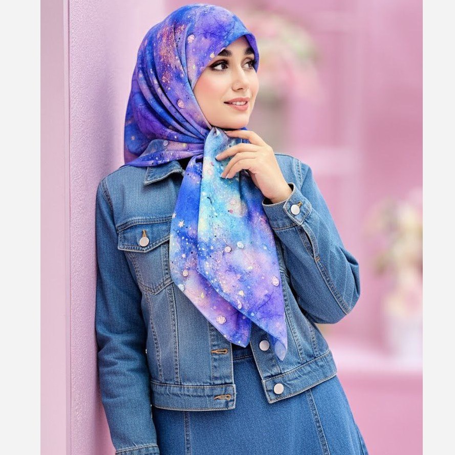 روسری نخ کاستوم طرح ساحل قواره 110