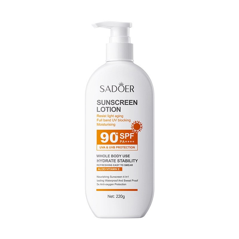 لوسیون ضد آفتاب پمپی سادور SPF90 وزن 220 گرم
