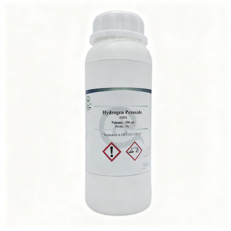 محلول آب اکسیژنه هتکوشیمی مدل H2O2  3 حجم 500 میلی لیتر