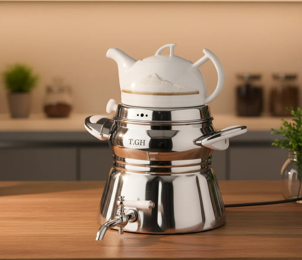 کتری قوری استیل قیطاسی کد 8865