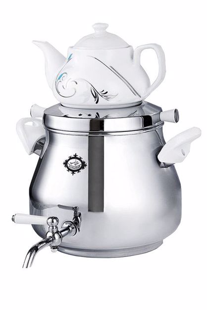 سماور روگازی عالی‌نسب  لادن - 5 لیتری - قوری دار - برنجی