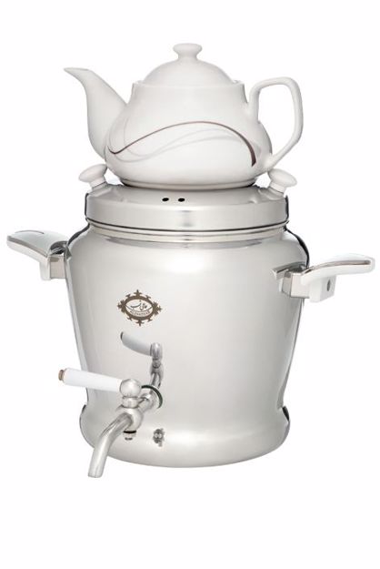 سماور روگازی عالی‌نسب ارغوان - 5 لیتری - قوری دار - برنجی