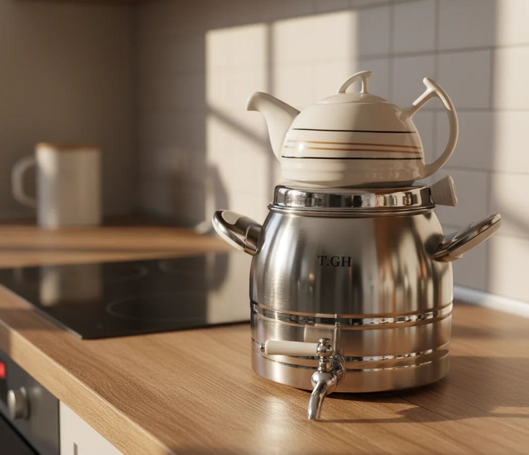 کتری قوری استیل قیطاسی کد 7750